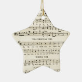 珍しいヴィンテージのクリスマスミュージックシート セラミックオーナメント (右)
