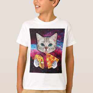 珍しい一見猫ピザタコスのTシャツ Tシャツ