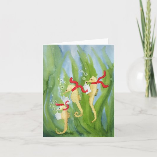 珍しい休日の動物：シーホースカード4"x5.6" シーズンカード (正面)