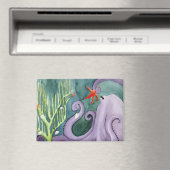 珍しい休日の動物：タコ磁石3.5"x2.5" マグネット (インサイチュ (食洗機))