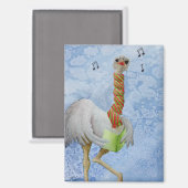 珍しい休日の動物：ダチョウ磁石2.5"x3.5" マグネット (正面/裏面)