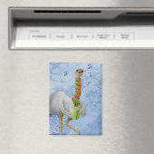 珍しい休日の動物：ダチョウ磁石2.5"x3.5" マグネット (インサイチュ (食洗機))