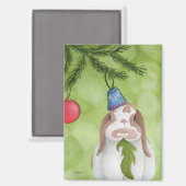 珍しい休日の動物：バニーマグネット2.5"x3.5" マグネット (正面/裏面)