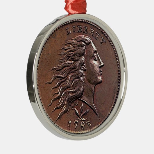 珍しい初期アメリカのペニー メタルオーナメント (右)