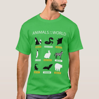 珍しい動物の世界 動物の面白画像 女子 Tシャツ