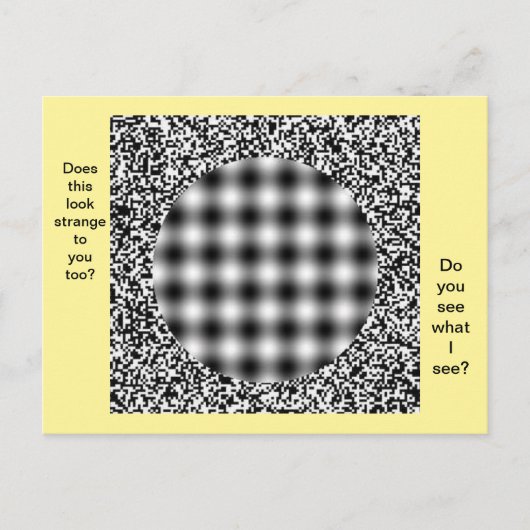 珍しい奇妙な光学錯覚はがき ポストカード (正面)