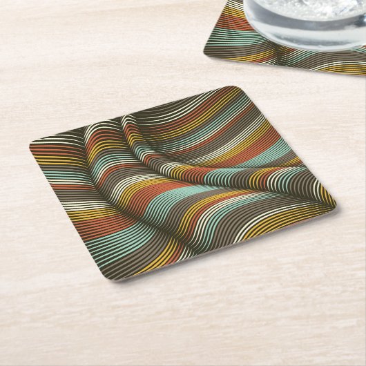 珍しい曲線装飾フレックス線 スクエアペーパーコースター (アングル)