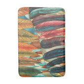 珍しい様式の秋の葉モダン色 バスマット (正面縦)