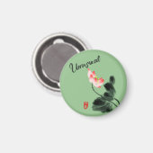 珍しい水カッコいい色の花フリーハンドスケッチ マグネット (正面/裏面)