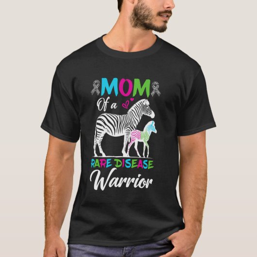 珍しい病気の戦士のママ サポーター シマウマ お嬢さん Tシャツ (正面)