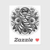 珍しい病気の認識度リボン（花） シール (シート)