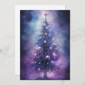 珍しい紫のクリスマスカード シーズンカード (正面/裏面)