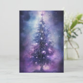 珍しい紫のクリスマスカード シーズンカード (スタンド正面)