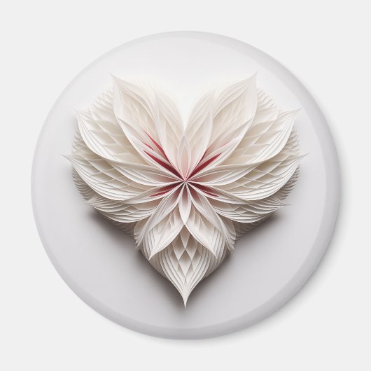 珍しい羽のようなハート マグネット (正面)