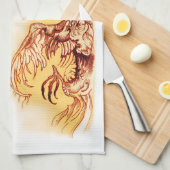 珍しい芸術的死んだ鳥 キッチンタオル (四つ折り)