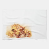 珍しい芸術的死んだ鳥 キッチンタオル (横)