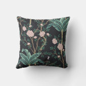 珍しい鳥のヴィンテージ：バナナの木の壁 クッション (裏面)