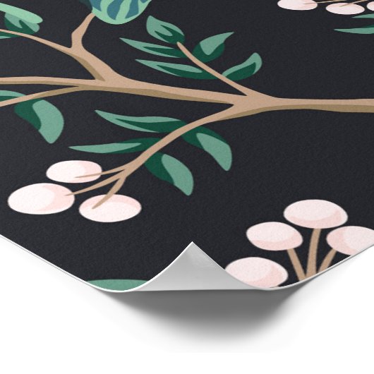 珍しい鳥のヴィンテージ:バナナの木の壁 ポスター (角)