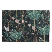 珍しい鳥のヴィンテージ：バナナの木の壁 枕カバー (裏面)