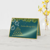 珍しい&エレガントクリスマスツリーカスタム休日 カード (黄色い花)