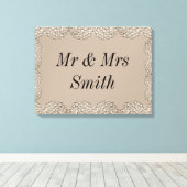 珍しかわいらしいパーソナライズされた結婚キャンバスの贈り物 キャンバスプリント (インサイチュ (ウッドフロア))