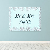 珍しかわいらしいパーソナライズされた結婚キャンバスの贈り物 キャンバスプリント (インサイチュ (ウッドフロア))