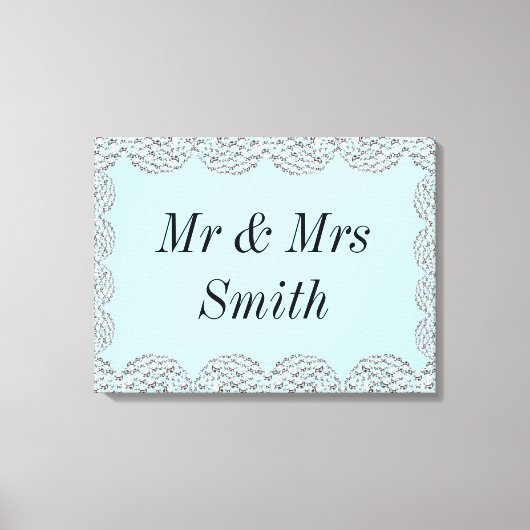 珍しかわいらしいパーソナライズされた結婚キャンバスの贈り物 キャンバスプリント (正面)