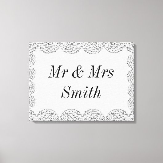 珍しかわいらしいパーソナライズされた結婚キャンバスの贈り物 キャンバスプリント (正面)