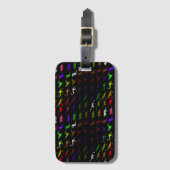 珍しクールい虹のカラフルかわいい恐竜 ラゲッジタグ (正面縦)