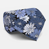 珍しスタイリッシュい青い灰色の水玉模様の花 ネクタイ (ロール)