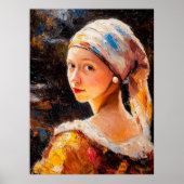 珠玉インスパイアの印象派の少女 ポスター (正面)