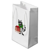 現おもしろい在の漫画のアライグマ スモールペーパーバッグ (裏面アングル)