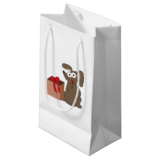 現おもしろい在の漫画の犬 スモールペーパーバッグ (正面アングル)