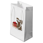 現おもしろい在の漫画の犬 スモールペーパーバッグ (裏面アングル)