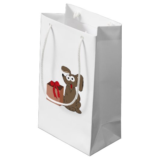 現おもしろい在の漫画の犬 スモールペーパーバッグ (裏面アングル)