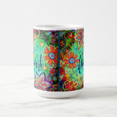 現かわいらし盛なフローラ感動的ガーリー コーヒーマグカップ (中央)