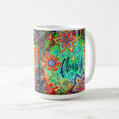 現かわいらし盛なフローラ感動的ガーリー コーヒーマグカップ (正面右)