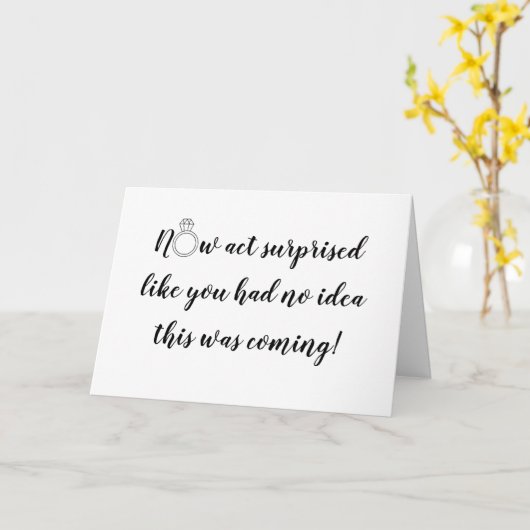 現に驚いた花嫁の提案の折り畳まれたカード カード (黄色い花)