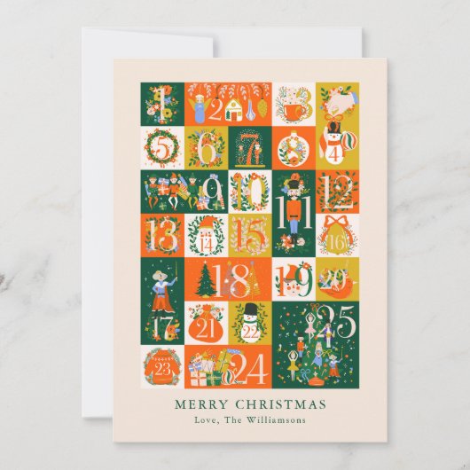 現パーソナライズされた臨式くるみ割り空白のクリスマス シーズンカード (正面)