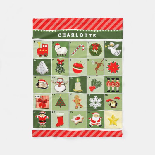 現パーソナライズされた臨暦 フリースブランケット (正面)