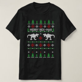 現メリー来恐竜tレックス醜いクリスマスセーター tシャツ