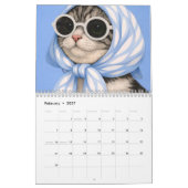 現代でかわいい猫の面白い写真 カレンダー (2月 2027)