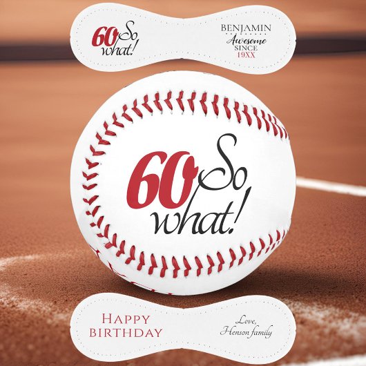 現代でポジティブで面白い60歳の誕生日 野球ボール