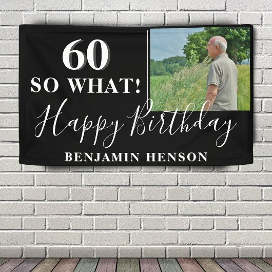現代のおもしろい60歳の誕生日パーティーの写真 横断幕