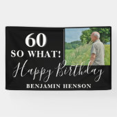 現代のおもしろい60歳の誕生日パーティーの写真 横断幕 (横)