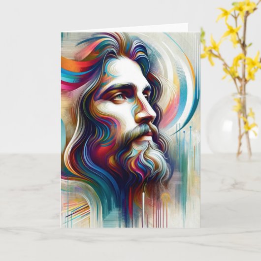 現代のイエス あらゆる場面に対応したグリーティングカード カード (黄色い花)