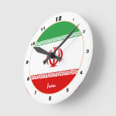 現代のイランの旗 & イラン装飾 / デザイン ラウンド壁時計 (傾斜)