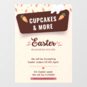 現代のイースター休暇営業時間カスタム ウィンドウサイン (シート)