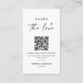 現代のウェディングフォト 愛をシェアするQRコード エンクロージャーカード (正面)