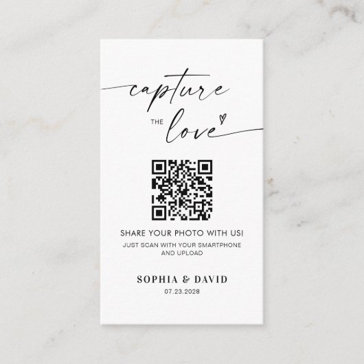 現代のウェディングフォト　愛をQRコードでキャプチャー エンクロージャーカード (正面)